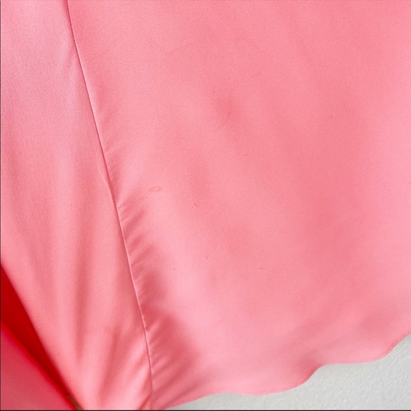 Milly Neon Coral melon stretch-silk mini dress c1 - Picture 7 of 8